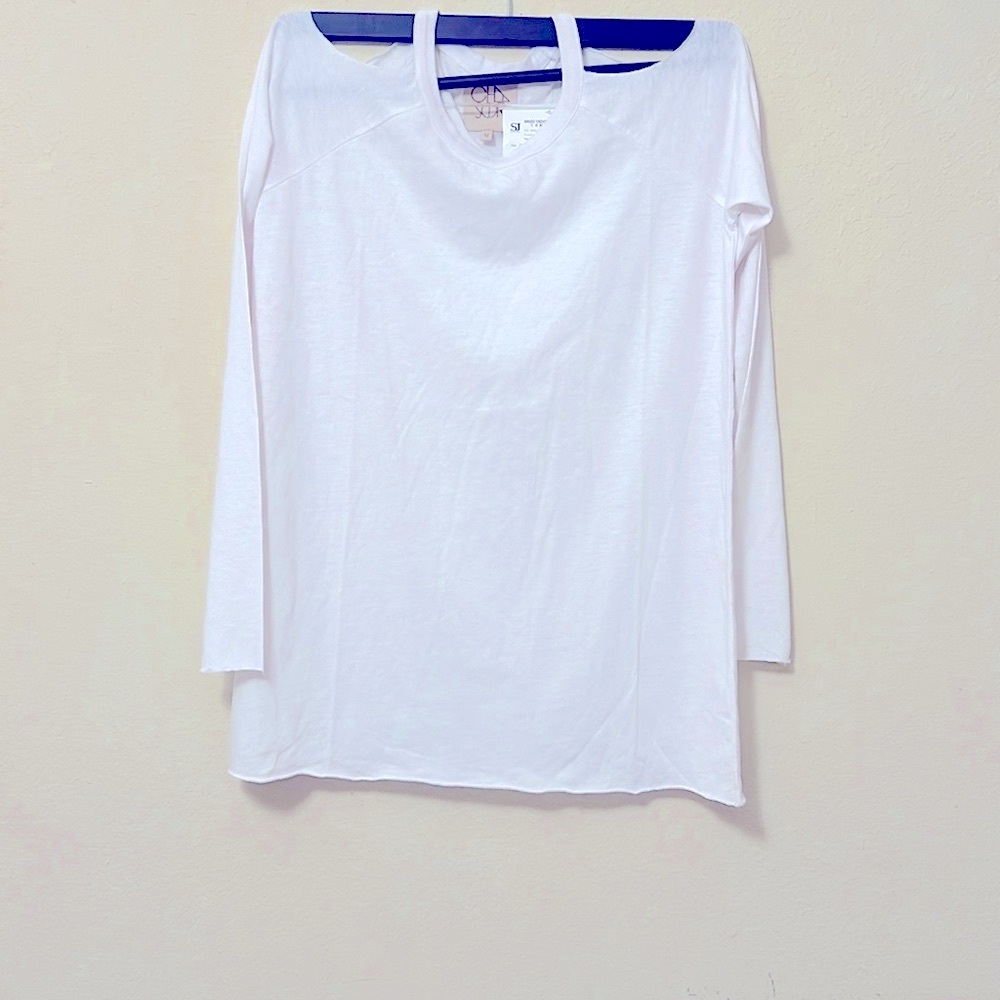 Cream Long Sleeve Tee Soft Casual Shirt
P2P-19 1/2